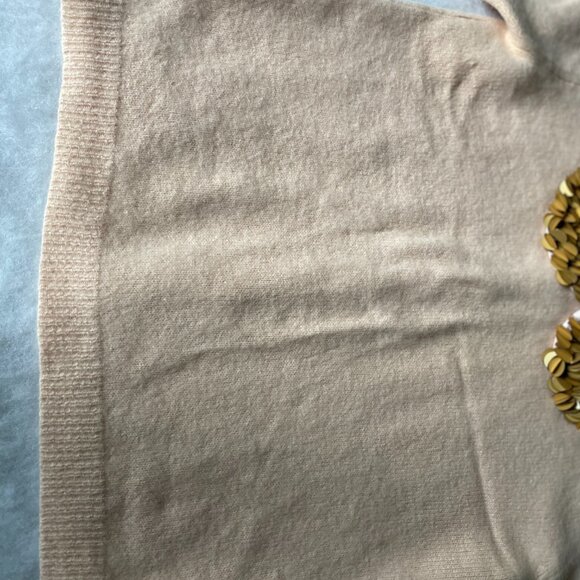 Corey Lynn Calter Womens Peach Embellished Short Sleeve Pullover Sweater Size L - Picture 4 of 11
